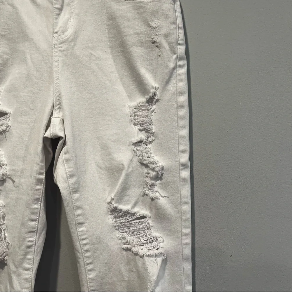 Judy Blue Jeans Women Size 9/29 White Denim High Rise Skinny Fit Distressed